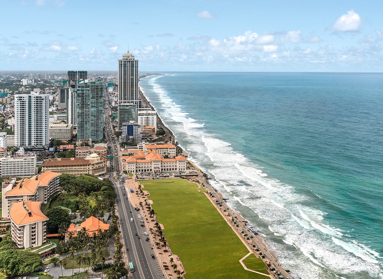 Galle face promenade view high