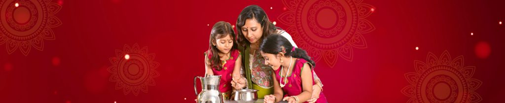 A heartwarming Indian family reunion enjoying the absolute best Indian dishes together during the holiday season after booking Gaura Travel flights.