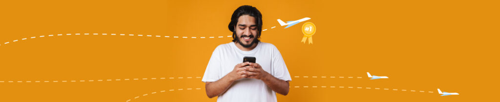 A friendly Gaura Travel agent helping an Indian family secure affordable flights from India to Australia while quickly resolving unexpected flight cancellations.