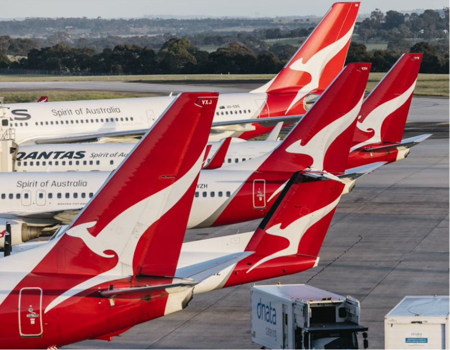 Qantas Airline Airbus waiting for takeoff