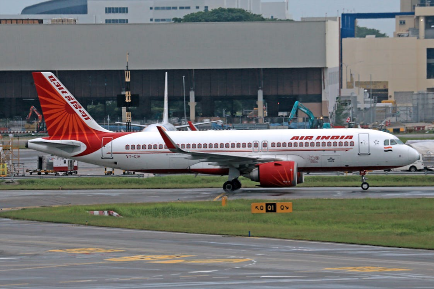 Air India Airbus waiting for takeoff