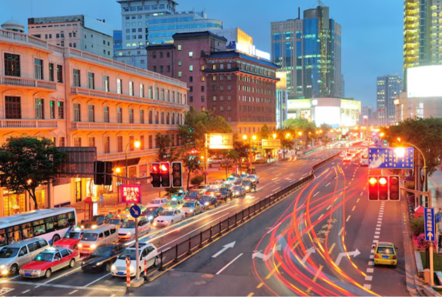 A busy street in Melbourne