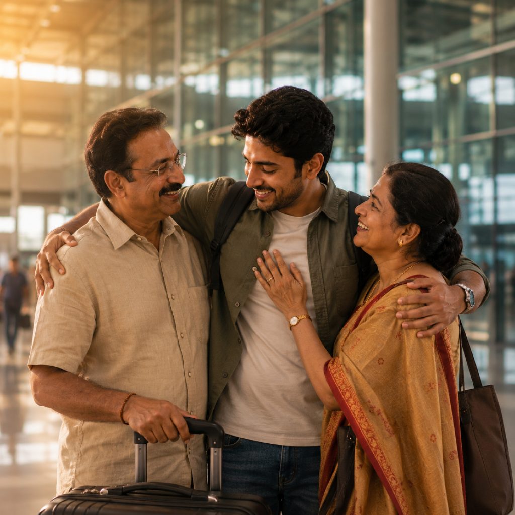 Happy Indian-Australian family reunion