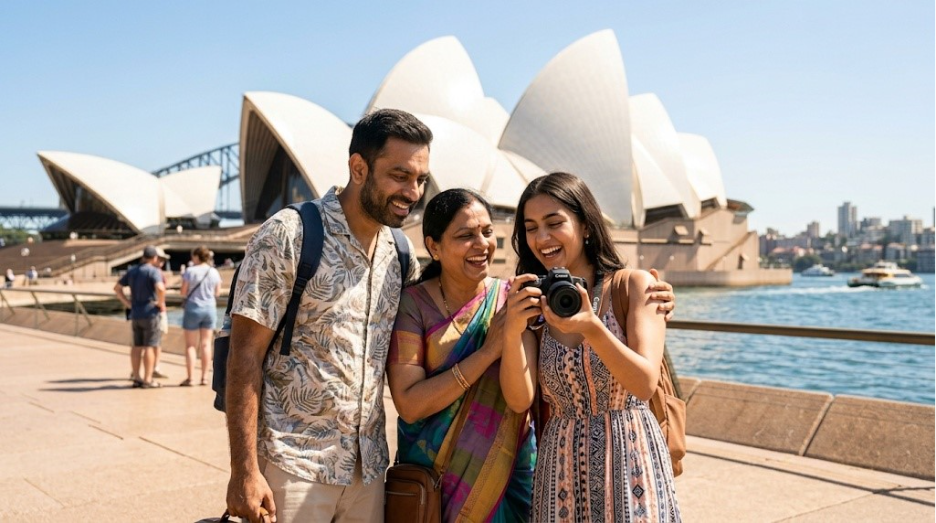 Indian family travels to Australia
